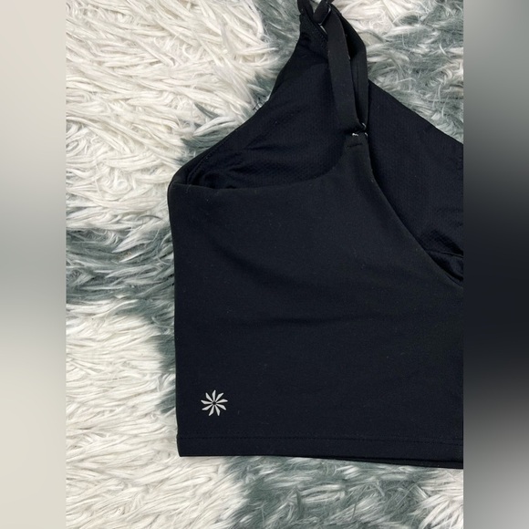 Athleta Women's 2-in-1 Crop Top Size Small Black V-Neck - Picture 5 of 8
